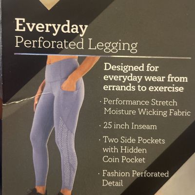 Members Mark Everyday Perforated Legging Light Blue Size XXL