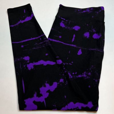 NEW LuLaRoe TC Leggings Tie Dye BLACK PURPLE Witchful Halloween SPLATTER Paint