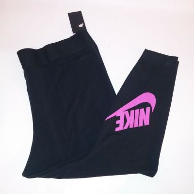 Nike Leggings Women 3X Black Logo Tight Fit Banded New