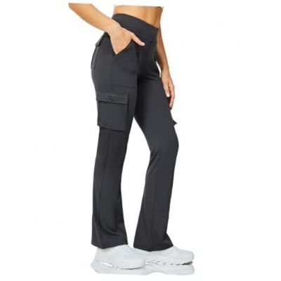 Yoga Flare Leggings for Women High Waisted Yoga Casual Pants Small Dark Gray