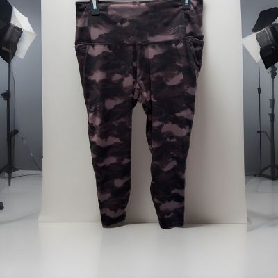 All In Motion Women's Black Camo Stretch Pants Leggings, Mesh Size X-LG