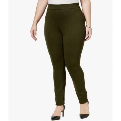 Style & Co Womens Plus 14W Olive Seam Front Comfort Waist Leggings NWT M81