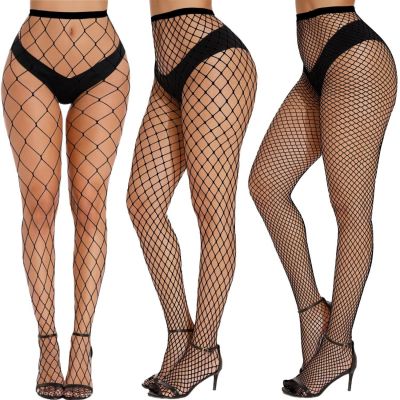 Fishnet Stockings for Women Stretchy Fishnet Tights High Waist Fish Nets Legg...