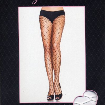 Fence Net Tights Wide Gauge Fishnet White Adult One Size Leg Avenue 9905