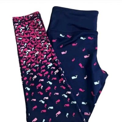 Vineyard Vines Womens Low Rise Gradient Scattered Whale Printed Leggings  Large