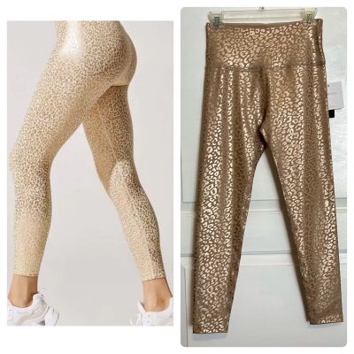 BEYOND YOGA Shiny Gold Leopard High Waisted NEW Midi Leggings SOLD OUT Stretch M