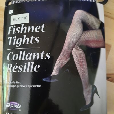 NEW Fun World black diamond Fishnet Tights 1 size fits most 1 pair