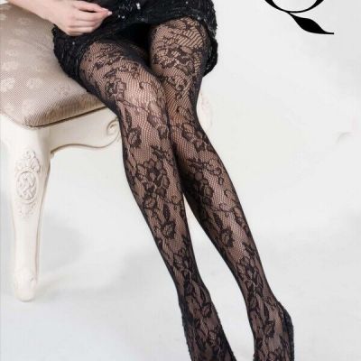 KILLER LEGS Lady's Plus Sized Blossom Bouquet Printed Fishnet Tights 168YD015Q