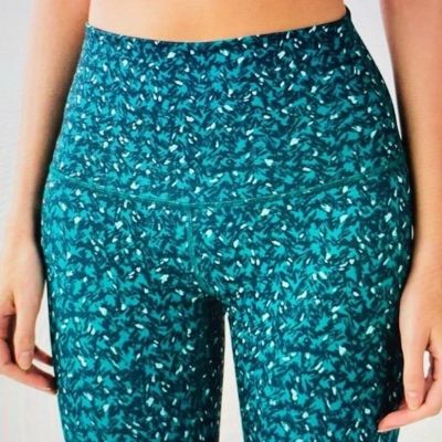 LULULEMON Wunder Under High Rise Mountain Peaks Black Forage Teal Leggings SZ 6