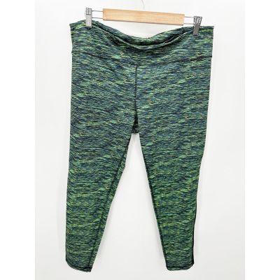 Everlast Green Space Dye Cropped Ankle Workout Leggings Women's Size XL