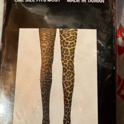 Cheetah Print Tights One Size Nylon Stockings Fashion Leopard Pantyhose Costume