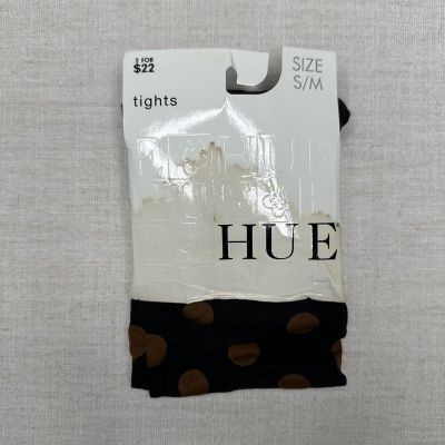 Hue Cinnamon and Black Polka Dot Tights w/ Control Top Size S/ M 14075