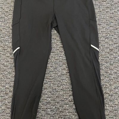 Spyder Active High Waisted Cropped Leggings Black Women Size XL Stretch Workout