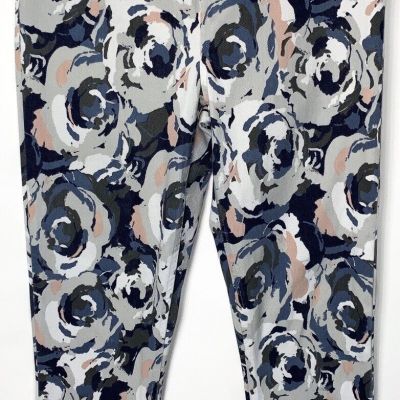 Spanx By Sarah Blakely Jeanish Ankle Leggings Floral Multicolor Womens Large