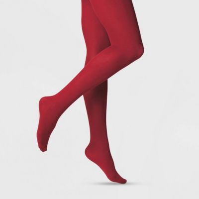 A New Day NWB Women's S/M Red 50 Denier Opaque Pantyhose Tights