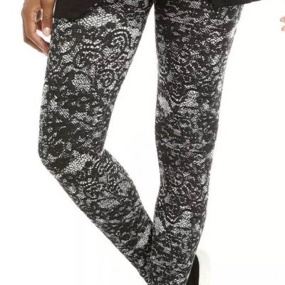 NWT NEW DIRECTIONS WOMENS FASHION LACE JACQUARD STRETCH LEGGINGS SIZE S/M