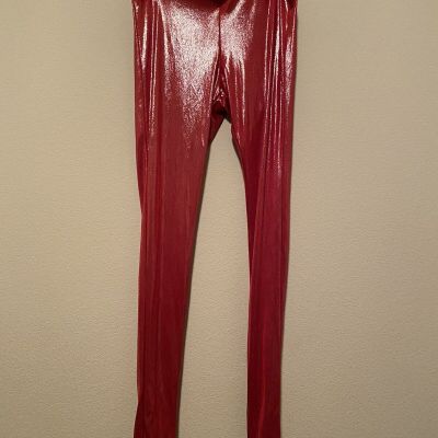 Assa Women’s Shiny Red Spandex Legging Pants Size M