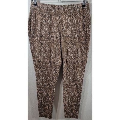 LIvi Active Brown Tan White Gold Specks Print Leggings 14 16 Lightweight Stretch