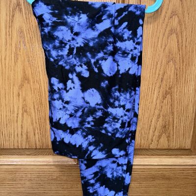 LuLaRoe Womens Leggings TC2 Black Purple Tie Dye Acid Wash Tall And Curvy NWT