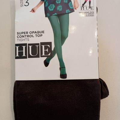 Hue Super Opaque Control Top Size 3 ESPRESSO Tights USA