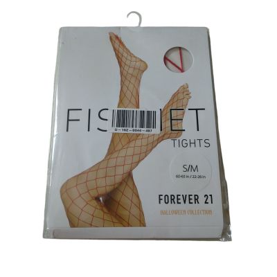 Forever 21 Halloween Collection Women's S/M Orange Fishnet Tights New In Package