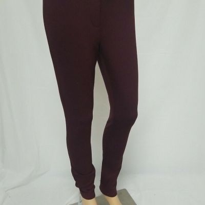 WHBM White House Black Market Body Comfort Leggings Sz 2 Port Maroon Side Zip