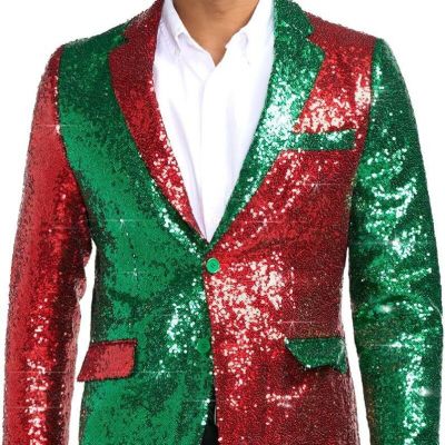 Tipsy Elves Men's Colorful Allover Sequin Blazers - Shiny Holiday New Years Ever