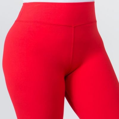 Ladies plus size leggings fit sizes 12-22 solid red NWT 1000000716