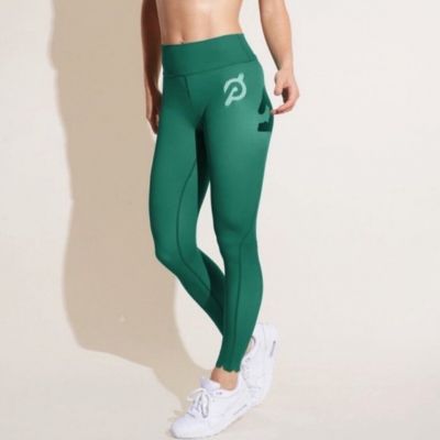 Peloton Women’s Size Medium Leggings Green Scalloped EUC