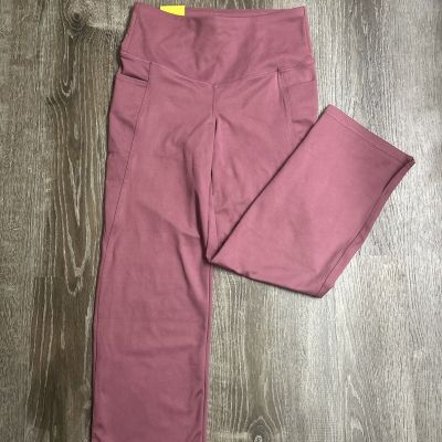 Jockey Ladies' Yoga Capri Cropped Slit Flare Stretch Pant Mauve/Nocturne SZ S