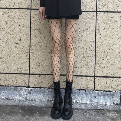 Women Pantyhose Mesh Beautify Legs Rhombus Ladies High Stockings High Elasticity