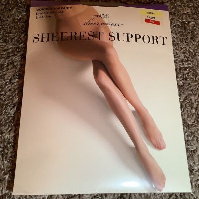 East 5th sheer caress control top pantyhose, color taupe, size: Short