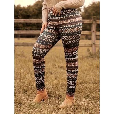 Plus Size Women Geo Print Leggings