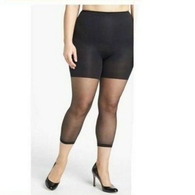 Spanx Womens Footless Higher Power Capri Sheer Hose Not High Waist Size E Black