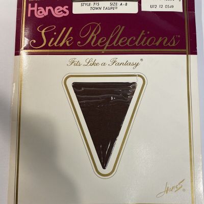 Vintage Hanes Silk Reflections Silky Sheer Town Taupe AB Pantyhose NOS