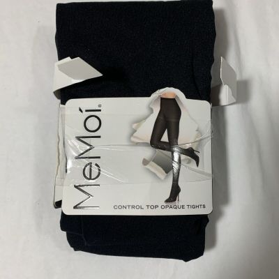 2 Pair MeMoi Black OPAQUE TIGHTS M/L New