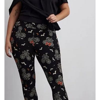 Torrid Disney Mickey Mouse Halloween Bats Spiderweb Legging Plus Size 3 3X 22-24