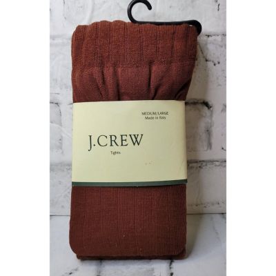 J. Crew Womens Wool Blend Tights Rust Brown Size Medium Large New Made In Italy