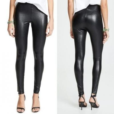 Commando Perfect Control Faux Vegan Leather Leggings Black Women's Small