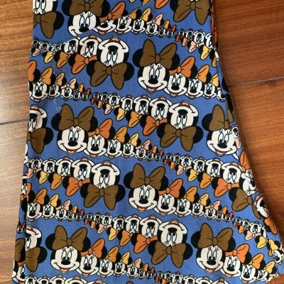 Womens LulaRoe Leggings Minnie Mouse Size Tall & Curvy Blue Minnie Faces Disney