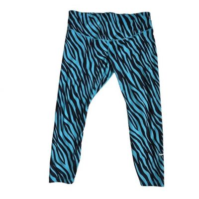 Nike Blue Zebra Print Dri-Fit 7/8 Leggings Size 1X