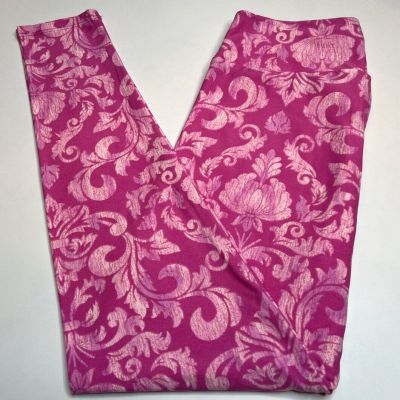 NEW LuLaRoe OS Leggings PINK Scroll Paisley ROMANTIC Rustic Medallion Flower