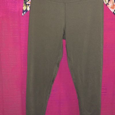 Womens Soft Stretch Cotton Leggings Long Workout Yoga Pant Fitness Olive #158