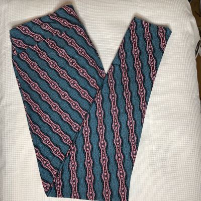 New Womans LuLaRoe Turquoise Pink Black Pattern Leggings TC