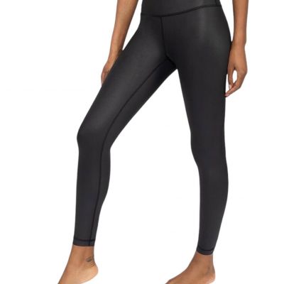 90 Degree By Reflex Women’s High Waist Faux Leather Leggings XL Black Shiny NWT