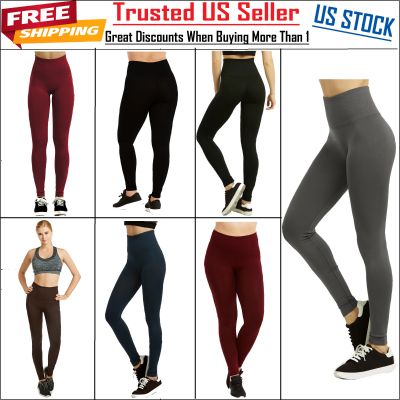 Women’s Leggings Extra Wide Waist Band Yoga Workout Tummy Control Soft Stretchy