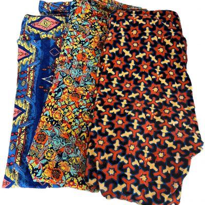 3 Pair Lularoe TC Leggings Plus Size Tall & Curvy Different Patterns