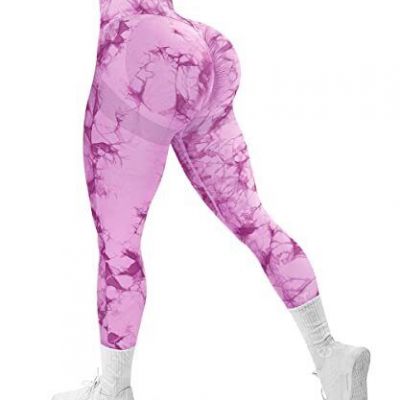 Women's Scrunch Butt Lifting Leggings Seamless Small 1# Upgrade Violet Tie Dye