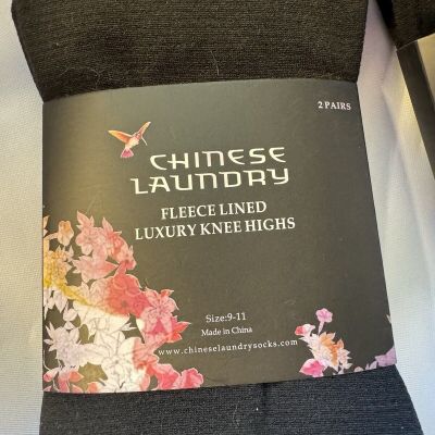 Chinese Laundry Fleece lined Luxury Knee Highs - 2 pair per package Brand New!