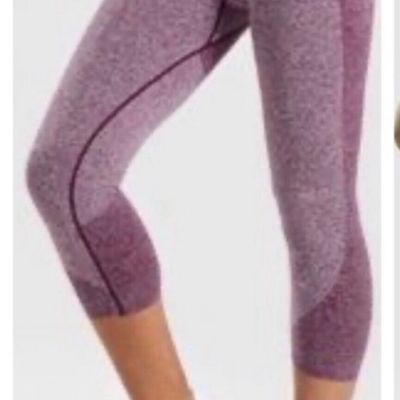 Gymshark Flex Dry Seamless Capri Leggings Size XS Marled Purple Stretch